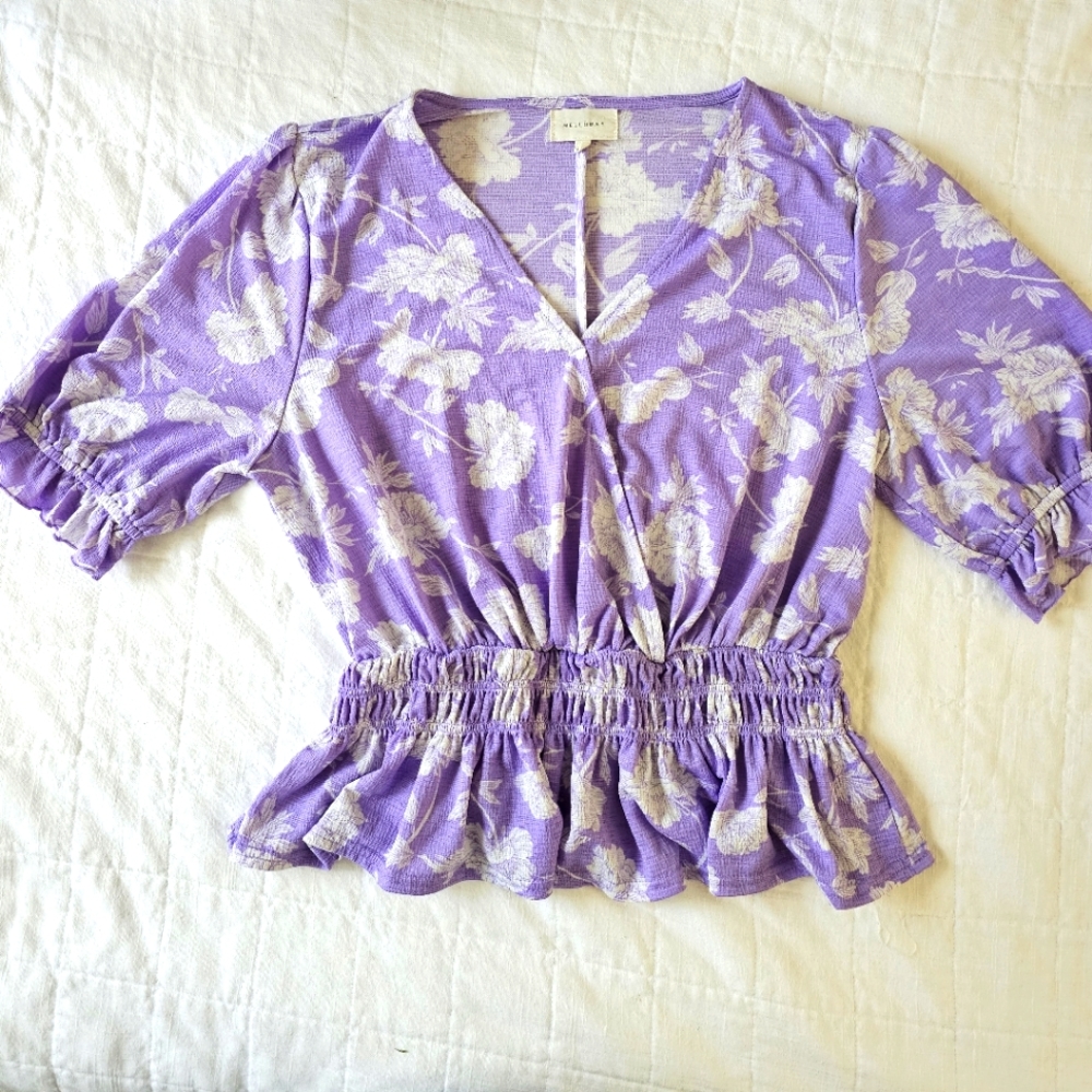 Peplum ruched waist blouse